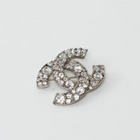 Pre-Loved Chanel™ Silver Tone Crystal Embellished Brooch