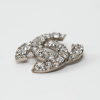 Pre-Loved Chanel™ Silver Tone Crystal Embellished Brooch