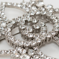 Gucci Silver Crystal GG Embellished Flower Brooch