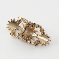 Pre-Loved Chanel™ Gold Tone Faux Pearl and Crystal Embellished Multi Star Ring Size 7