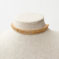 Pre-Loved Chanel™ Gold Tone Embellished Crystal Choker Necklace
