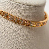 Pre-Loved Chanel™ Gold Tone Embellished Crystal Choker Necklace