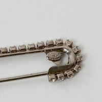 Pre-Loved Chanel™ Silver Tone Crystal Embellished Safety Pin Double Brooch