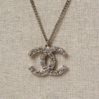 Pre-Loved Chanel™ Silver-Tone Crystal Embellished Pendant Necklace
