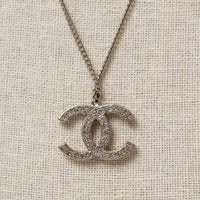 Pre-Loved Chanel™ Silver-Tone Crystal Embellished Pendant Necklace
