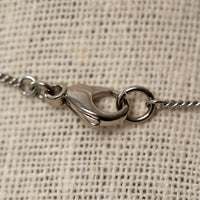 Pre-Loved Chanel™ Silver Tone Necklace with Double Interlocking Logo Pendant
