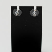 Pre-Loved Chanel™ Silver Tone Faux Pearl Inlaid Logo Pearl Drop Earrings