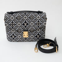Louis Vuitton Grey and Black Canvas Jacquard 1985 MM Pochette Metis Handbag