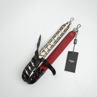 Fendi White and Black Python Leather Bag Strap