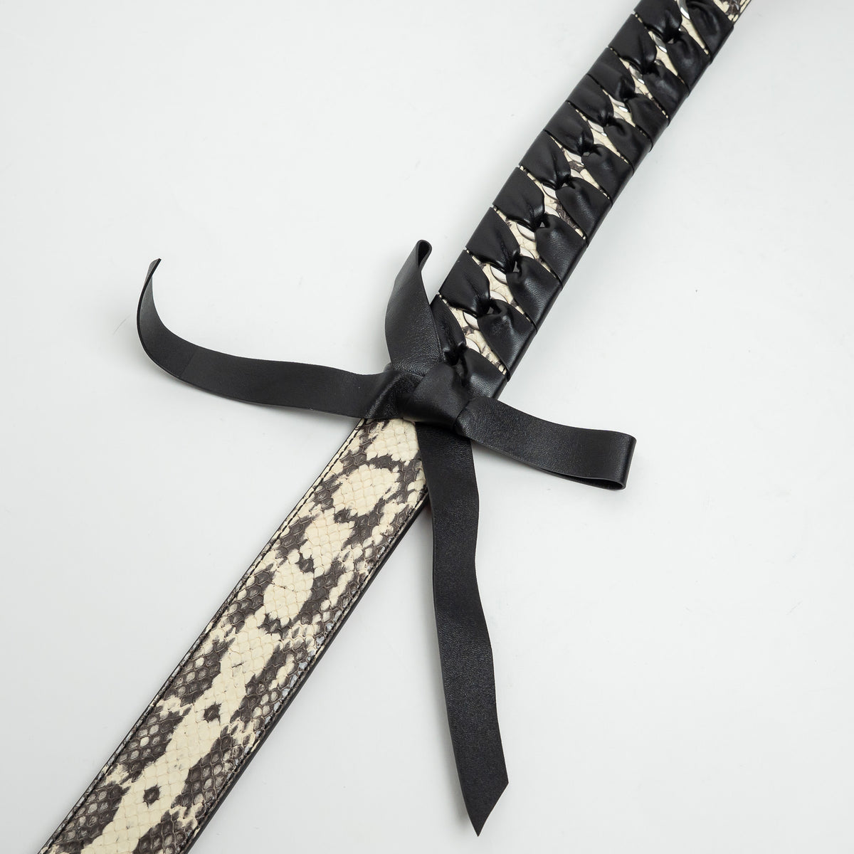 Fendi White and Black Python Leather Bag Strap