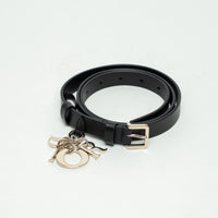 Dior Black Grained Leather Miss Dior Belt Size 90