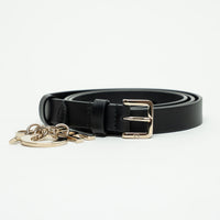 Dior Black Grained Leather Miss Dior Belt Size 90