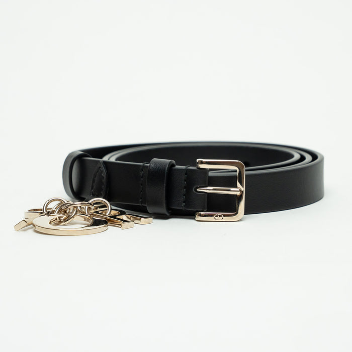 Dior Black Grained Leather Miss Dior Belt Size 90