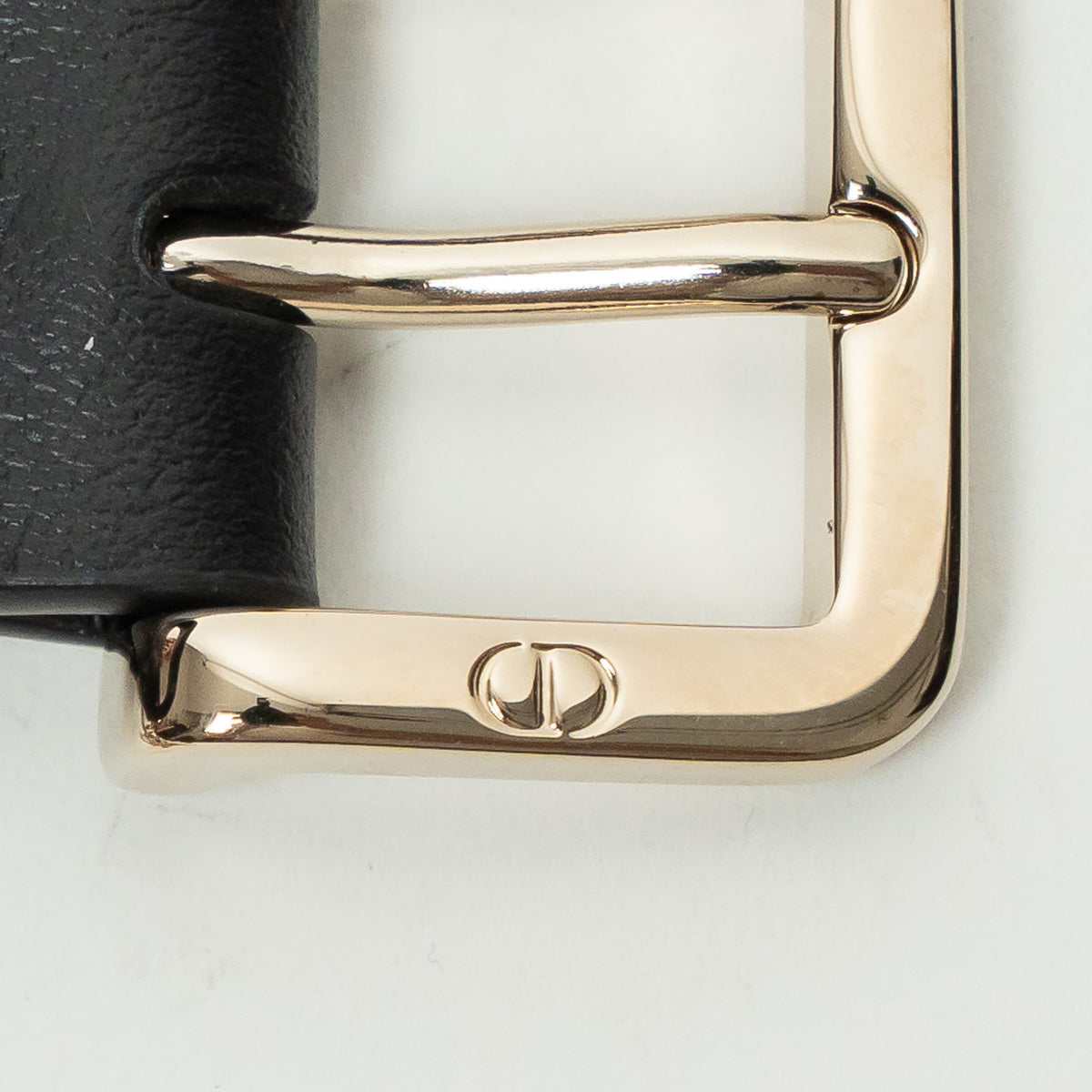 Dior Black Grained Leather Miss Dior Belt Size 90