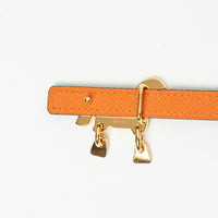 Hermes Black Swift and Orange Epsom Leather Tornade Belt Size 90