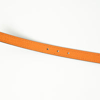 Hermes Black Swift and Orange Epsom Leather Tornade Belt Size 90