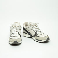 Pre-Loved Chanel™ Low-Top Fabric Sneakers in Grey and White Size 40