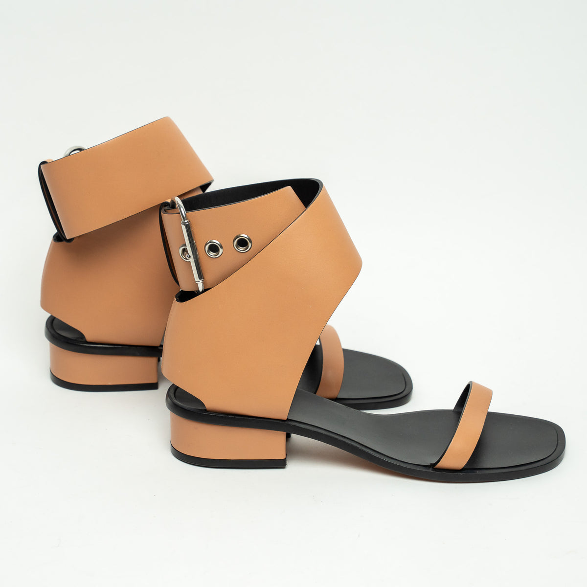 Celine Tan Calf Leather Ankle Strap Sandals Size 37
