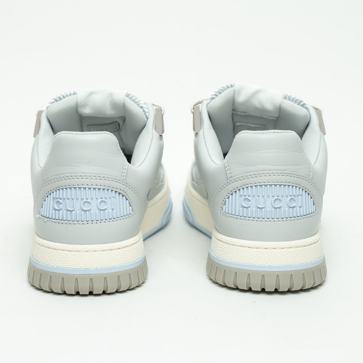 Gucci Light Blue Calfskin Leather Jones Sneakers Size 36