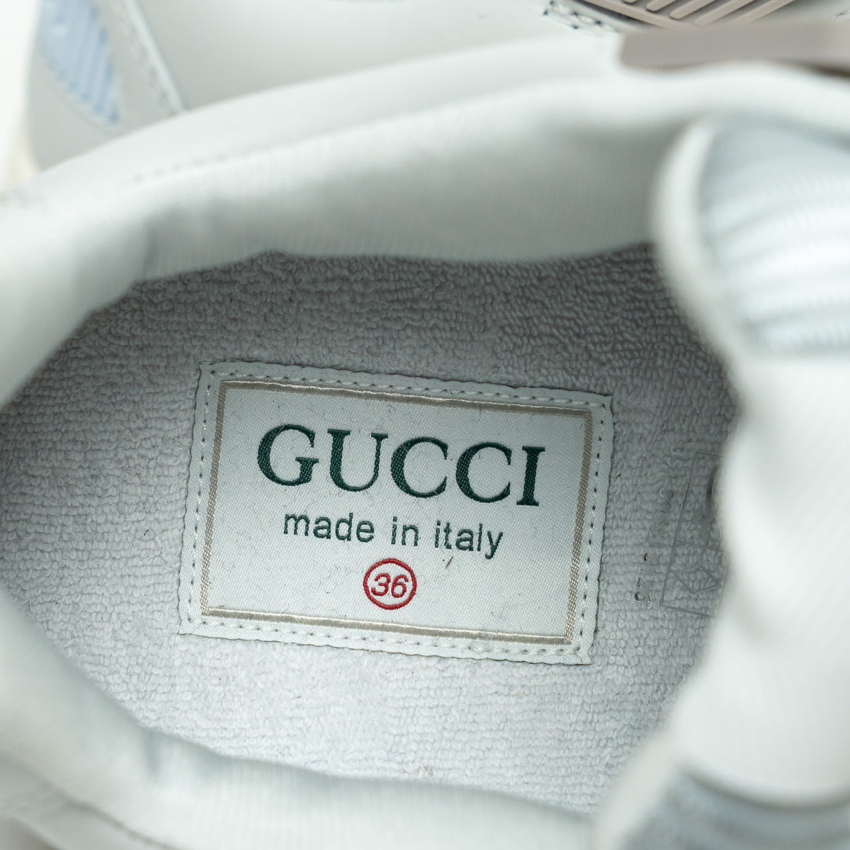 Gucci Light Blue Calfskin Leather Jones Sneakers Size 36