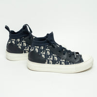 Dior Deep Blue Oblique Technical Mesh and Calfskin Walk'n'Dior Sneakers Size 36