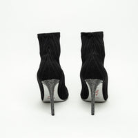 Rene Caovilla Black Ribbed Knit Sock Boot Size 40