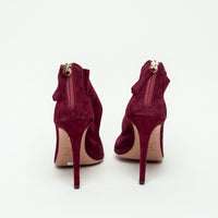Aquazzura Wine Suede Cut Out Boots Size 35