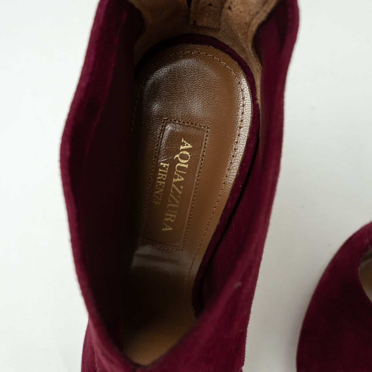 Aquazzura Wine Suede Cut Out Boots Size 35