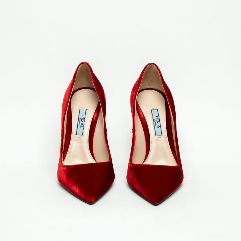 Prada Red Velvet Pumps Size 35