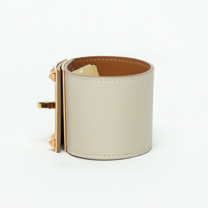 Hermes Ivory Swift Leather Kelly Dog Bracelet