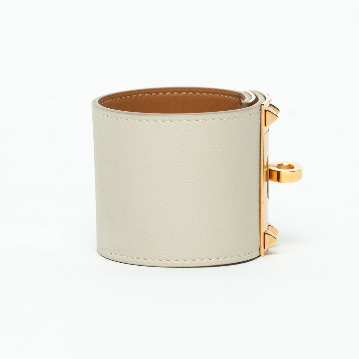 Hermes Ivory Swift Leather Kelly Dog Bracelet