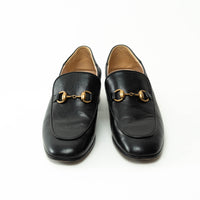 Gucci Black Horesbit Loafers with Crystal Embellished Heel Size 39