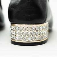 Gucci Black Horesbit Loafers with Crystal Embellished Heel Size 39