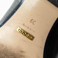 Gucci Black Horesbit Loafers with Crystal Embellished Heel Size 39