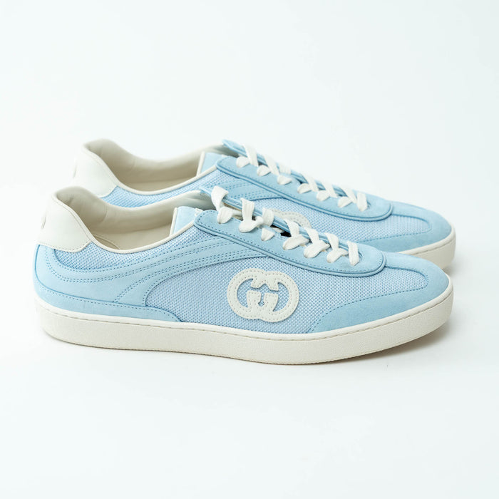 Gucci Baby Blue Mesh/Suede Low-Top Sneakers Size 39 & 39.5
