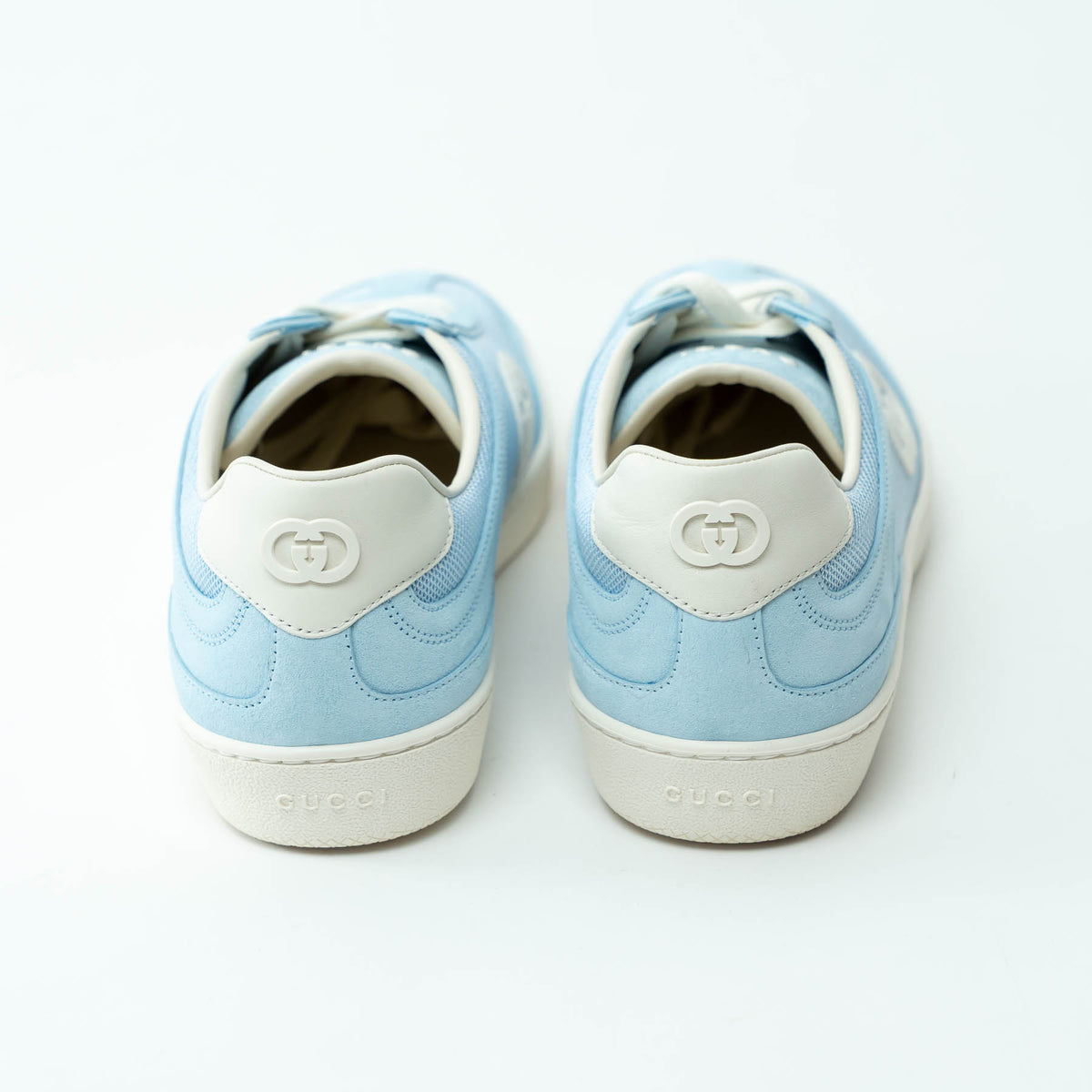 Gucci Baby Blue Mesh/Suede Low-Top Sneakers Size 39 & 39.5