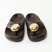 Loewe Brown and Gold Foam Pebble Sandals Size 37