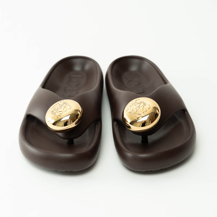Loewe Brown and Gold Foam Pebble Sandals Size 37