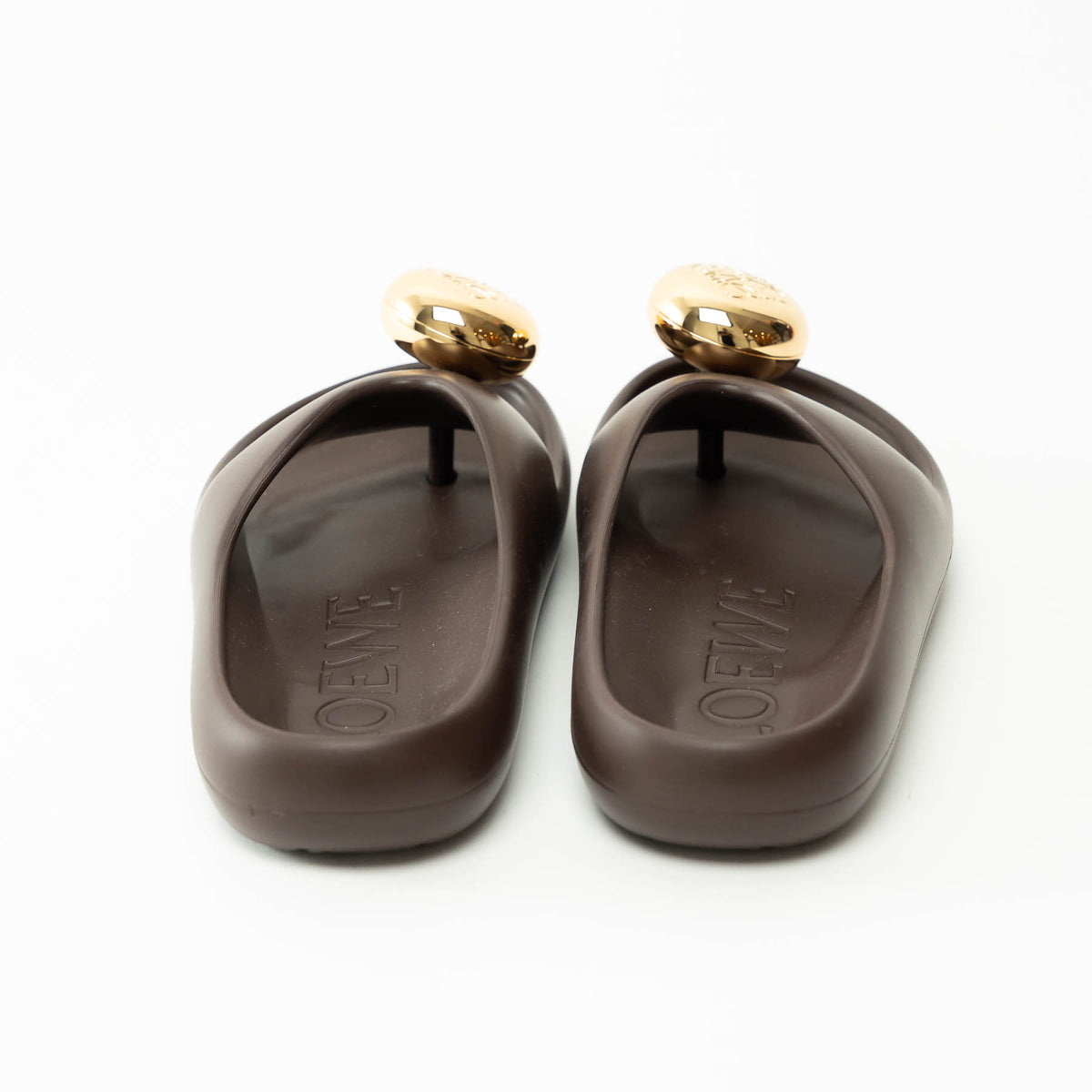 Loewe Brown and Gold Foam Pebble Sandals Size 37