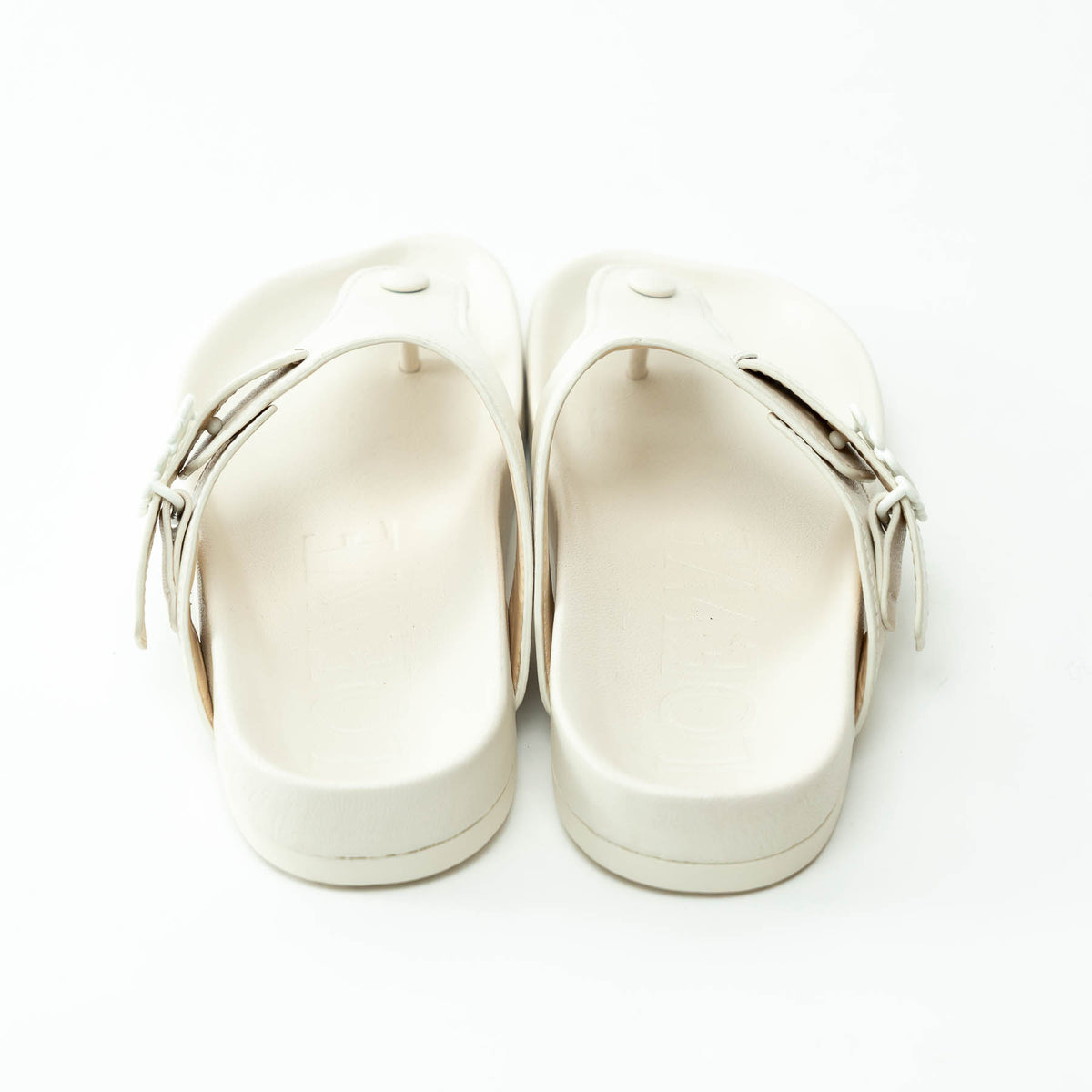 Loewe White Leather Sandals Size 39
