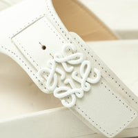 Loewe White Leather Sandals Size 39
