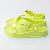 Fendi Neon Yellow/Green Velcro Sandals Size 39