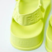 Fendi Neon Yellow/Green Velcro Sandals Size 39