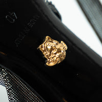 Versace Silver Crystal Embellished Slingback Pumps Size 40