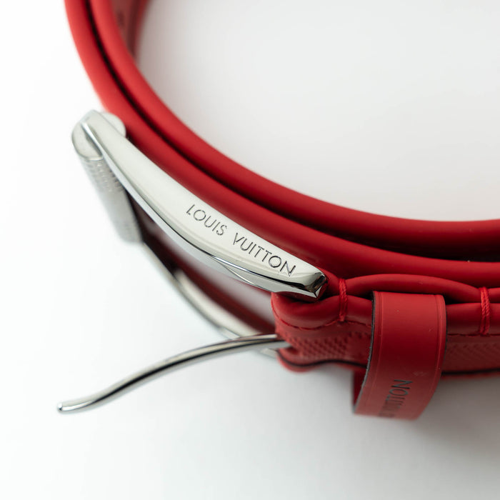 Louis Vuitton Red Damier Infini Leather Print Belt Size 95/38