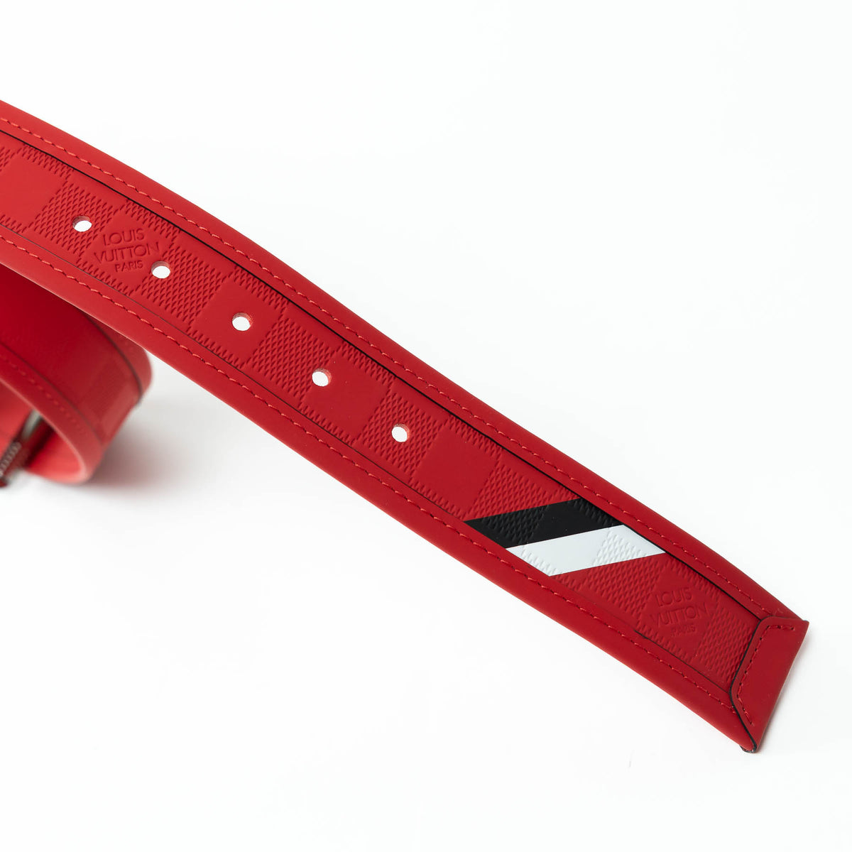 Louis Vuitton Red Damier Infini Leather Print Belt Size 95/38