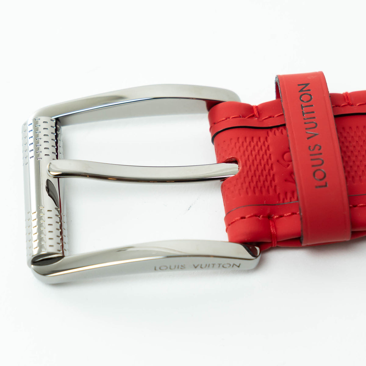 Louis Vuitton Red Damier Infini Leather Print Belt Size 95/38