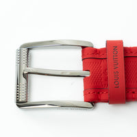 Louis Vuitton Red Damier Infini Leather Print Belt Size 95/38