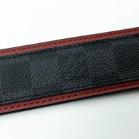 Louis Vuitton Damier Graphite Canvas Belt with Red Leather Trim Size 95/38
