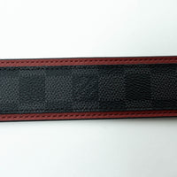 Louis Vuitton Damier Graphite Canvas Belt with Red Leather Trim Size 95/38